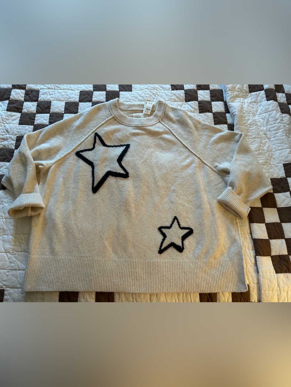 NWT Aerie Oversized Crewneck Sweater With Stars Size XL